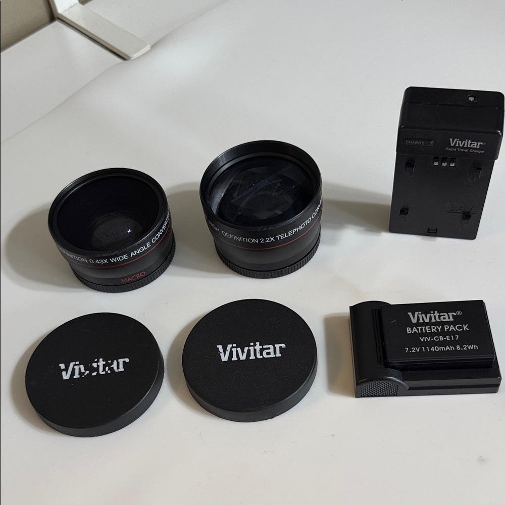 Vivitar Digital Camera Lens and Battery Pack - Black